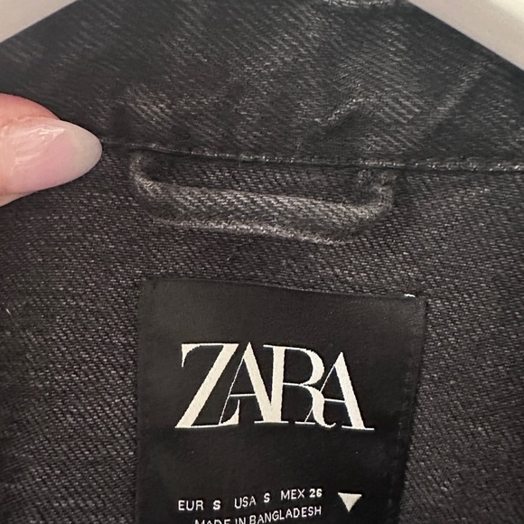 Black washed denim jacket - Picture 3 of 5